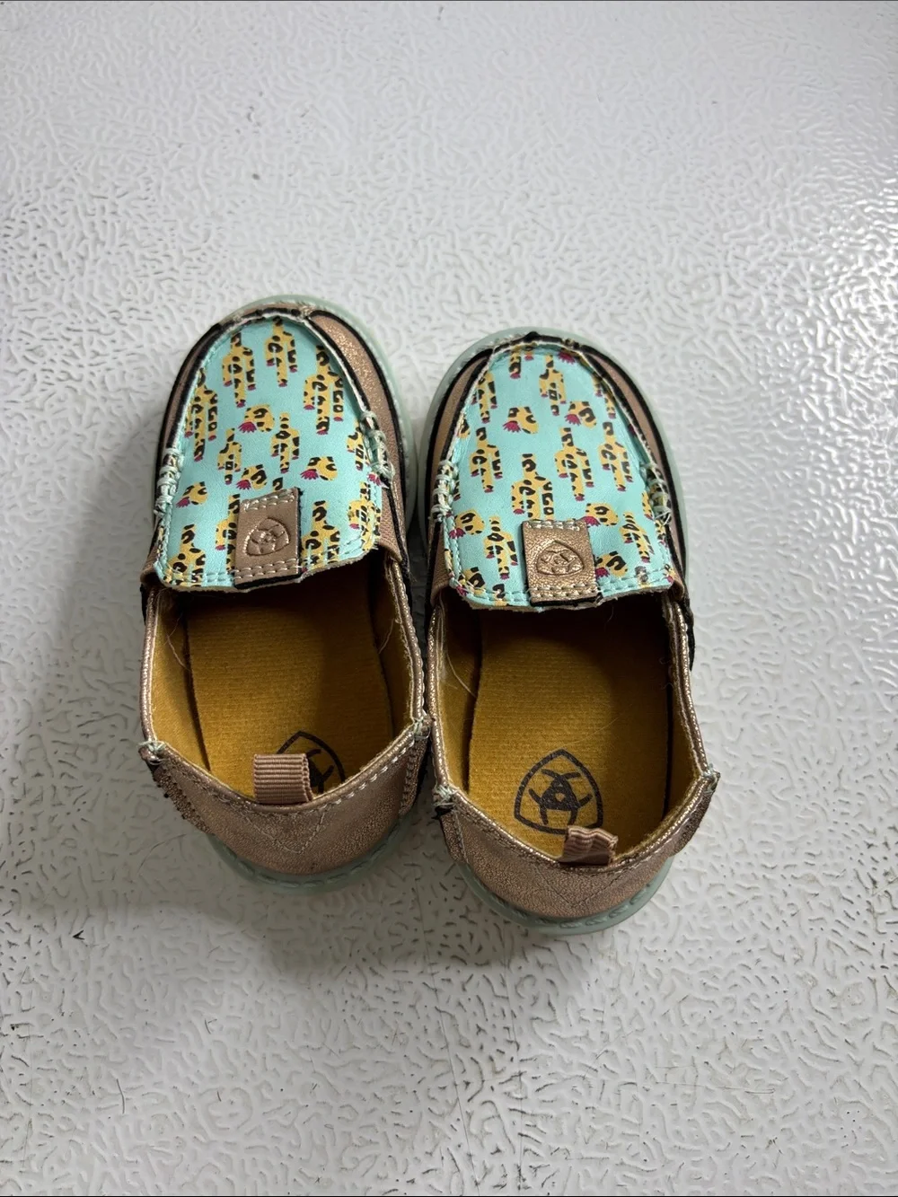 Kids Slip-On Casual Shoes in Mint and Brown